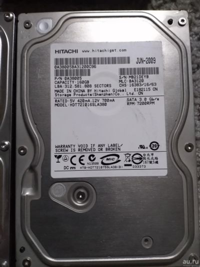 Лот: 17436632. Фото: 1. Жесткий диск Hitachi 160 Gb HDT... Жёсткие диски