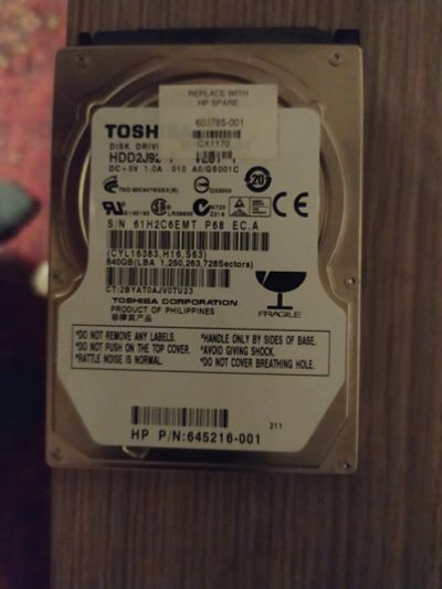 Лот: 21020249. Фото: 1. hdd Toshiba 640. Жёсткие диски (HDD)