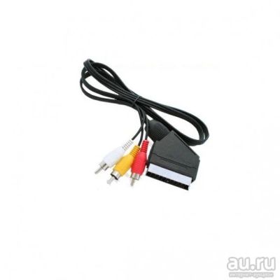 Лот: 14925422. Фото: 1. Кабель SCART - 3RCA (шт) 1м. Шнуры, кабели, разъёмы