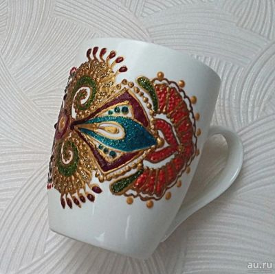 Лот: 8615400. Фото: 1. кружка с росписью. Мозаика, фреска