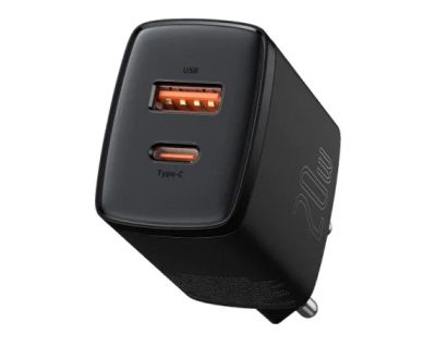 Лот: 20884692. Фото: 1. СЗУ-1USB + 1USB-C Baseus Compact... Зарядные устройства, блоки питания, адаптеры сетевые для смартфонов