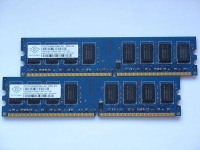 Лот: 3314162. Фото: 1. 4Gb (2Gb x 2) NANYA DDR2 800 Mhz... Оперативная память