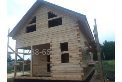 Лот: 10585156. Фото: 1. Дом 6х8 из бруса 15х15 на ленточном... Срубы, бани, дома
