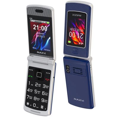 Лот: 25580898. Фото: 1. Сотовый Maxvi E28 Blue 2sim/2... Кнопочные мобильные телефоны