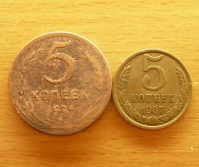 Лот: 3658833. Фото: 1. "ШаЙбА" - 5 копеек 1924 г. С Рубля... Россия и СССР 1917-1991 года