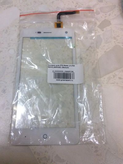 Лот: 8570578. Фото: 1. Тачскрин для ZTE Blade L3 white... Дисплеи, дисплейные модули, тачскрины