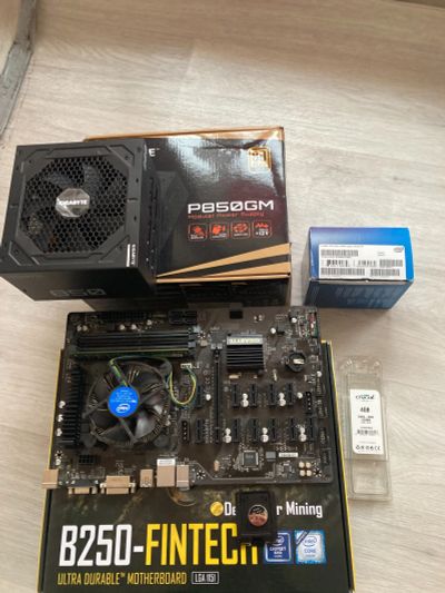 Лот: 24893217. Фото: 1. Gigabyte GA-B250-FinTech+Gigabyte... Компьютеры в сборе