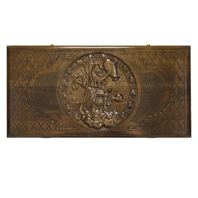 Лот: 22363175. Фото: 1. Нарды резные Ustyan Зодиак Водолей. Шахматы, шашки, нарды