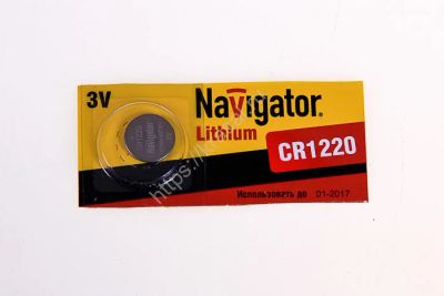 Лот: 19028651. Фото: 1. Батарейка Navigator CR1220 1шт. Батарейки, аккумуляторы, элементы питания