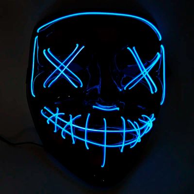 Лот: 14774143. Фото: 1. Маска c подсветкой BLUE на Хэллоуин... Карнавальные маски, шляпы, аксессуары