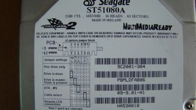 Лот: 5464301. Фото: 1. Жесткий диск IDE 1083Mb Seagate... Жёсткие диски (HDD)
