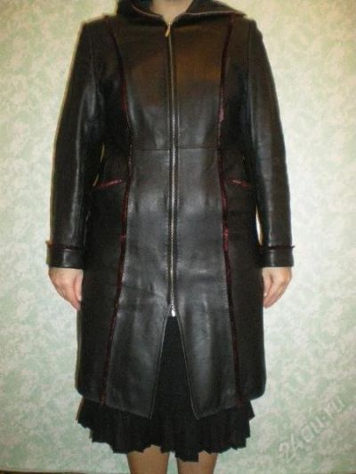 Лот: 138615. Фото: 1. Продам кожаное пальто. Верхняя одежда
