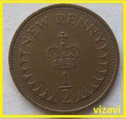 Лот: 15844908. Фото: 1. Великобритания 1/2 нового пенни... Великобритания и острова