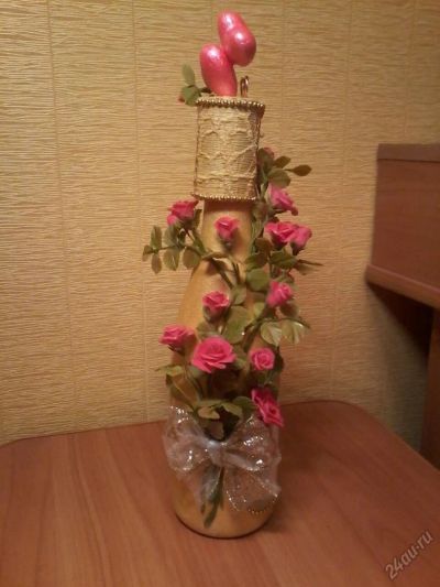 Лот: 5863161. Фото: 1. Свадебная бутылка шампанского... Другое (сувениры, подарки)