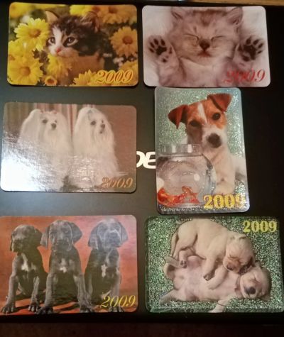 Лот: 20982269. Фото: 1. календарики "коты и собаки". Календари