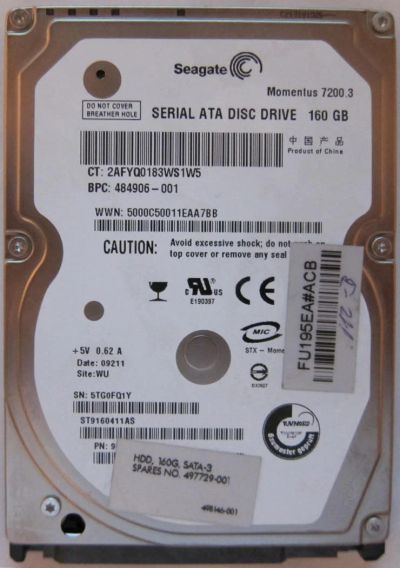 Лот: 6575068. Фото: 1. Жесткий диск для ноутбука Seagate... Жёсткие диски (HDD)