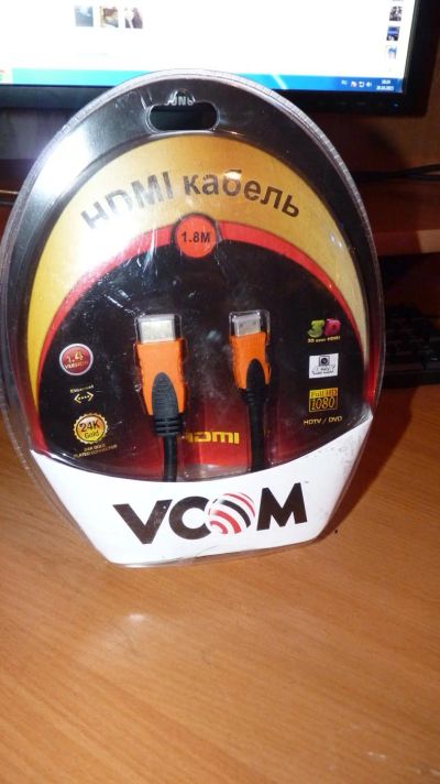 Лот: 6354721. Фото: 1. Vcom hdmi ver.1.4 1080p 24k gold... Шлейфы, кабели, переходники
