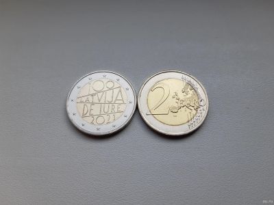Лот: 18263980. Фото: 1. Латвия 2 евро 2021 " 100 лет признания... Европа