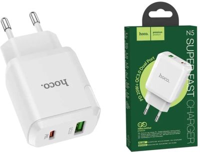 Лот: 20840375. Фото: 1. Зарядное сетевое (USB-C + USB-C... Зарядные устройства, блоки питания, адаптеры сетевые для смартфонов
