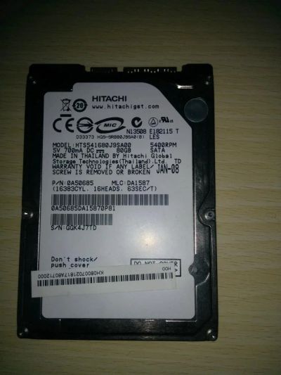 Лот: 6205930. Фото: 1. Hitachi HTS54180J9SA00 80GB SATA... Жёсткие диски (HDD)