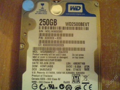 Лот: 1800435. Фото: 1. винчестер для нет/ноут бука(250GB... Жёсткие диски (HDD)