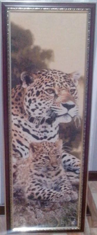 Лот: 7151212. Фото: 1. Картина гобелен леопарды. Произведения