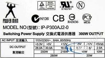 Лот: 874081. Фото: 1. Блок питания PowerMan IP-P300AJ2-0... Корпуса, блоки питания