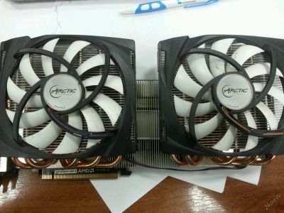 Лот: 7019107. Фото: 1. Видеокарта Gigabyte HD 6990 4096... Видеокарты