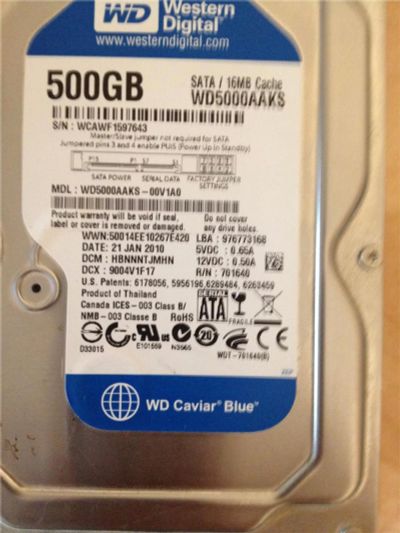 Лот: 6583824. Фото: 1. жесткий диск HDD 500ГБ, Western... Жёсткие диски (HDD)