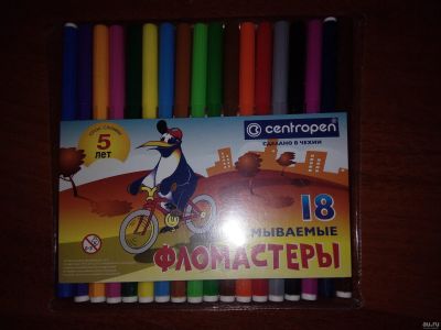Лот: 13664829. Фото: 1. Фломастеры смываемые 18 цв. Для рисования