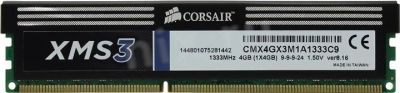Лот: 10450529. Фото: 1. Corsair CMX4GX3M1A1333C9 оперативная... Оперативная память
