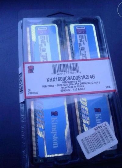 Лот: 6780119. Фото: 1. 4Gb (2x2Gb) Kingston Hyper KHX1600C9AD3B1K2... Оперативная память