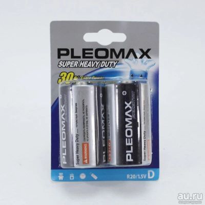 Лот: 4448065. Фото: 1. Батарейка Pleomax R20 D 10284. Батарейки, аккумуляторы, элементы питания