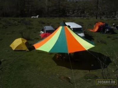 Лот: 13029515. Фото: 1. Тент Колокольчик 14кл КМФ (без... Палатки, тенты