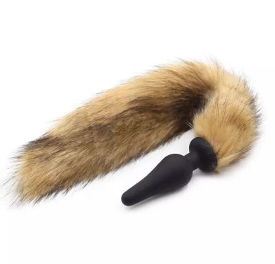 Лот: 18671619. Фото: 1. Анальная пробка Red Fox с рыжим... Игрушки