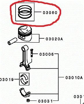 Лот: 8893957. Фото: 1. Кольца поршневые(комплект) Mitsubishi... Двигатель и элементы двигателя