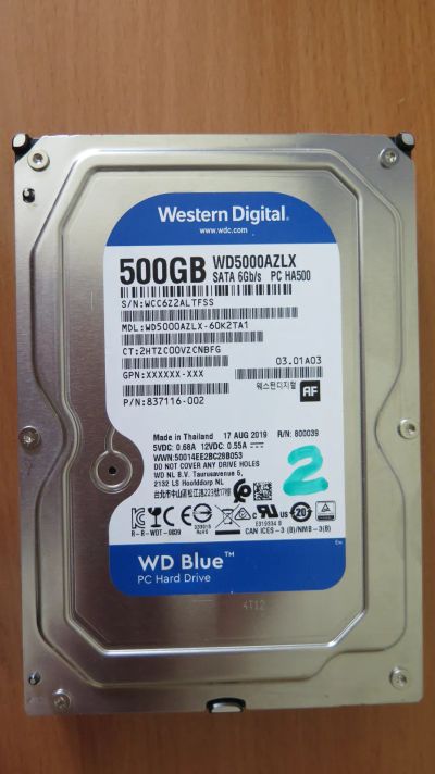 Лот: 25313592. Фото: 1. Жесткий диск WD Blue 500Gb (WD5000AZLX... Жёсткие диски (HDD)