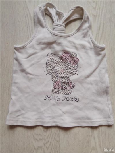 Лот: 9485794. Фото: 1. Майка-борцовка Hello Kitty белая... Футболки, поло, топы, лонгсливы