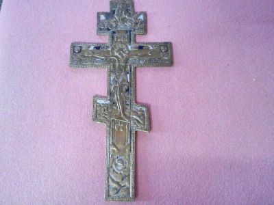 Лот: 9902194. Фото: 1. Бронзовый крест, Х1Х век. Другое (антиквариат)