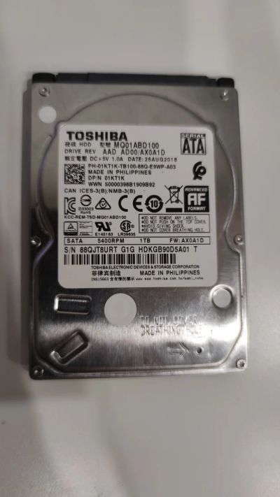 Лот: 21253181. Фото: 1. Жесткий диск 2.5" Toshiba 1 Тб... Жёсткие диски (HDD)