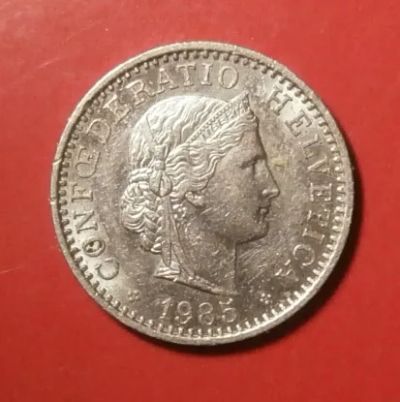 Лот: 18343870. Фото: 1. Швейцария 20 раппенов 1985 С 1... Европа