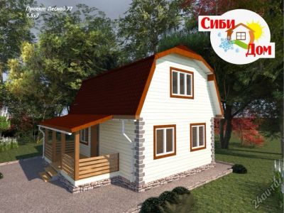 Лот: 9861722. Фото: 1. Каркасный дом "Лесной 77" (Готовый... Срубы, бани, дома