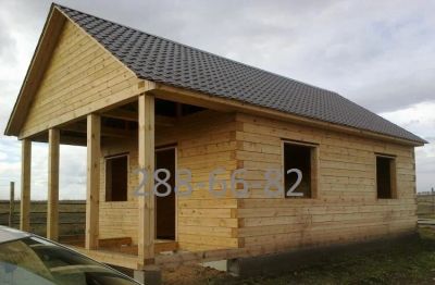 Лот: 10864170. Фото: 1. Дом 6х6 из бруса 150х150 с террасой... Срубы, бани, дома