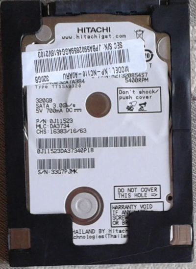 Лот: 3294045. Фото: 1. Жесткий диск для ноутбука Hitachi... Жёсткие диски (HDD)