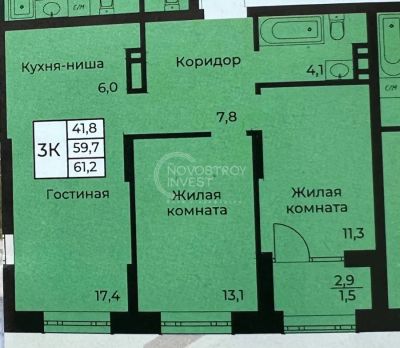 Лот: 19660119. Фото: 1. Красноярск 78 Добровольческой... Квартиры, студии