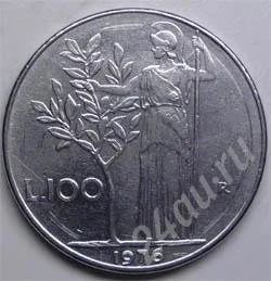Лот: 360030. Фото: 1. Италия. 100 лир 1976г. (2). Европа