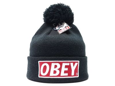 Лот: 12569599. Фото: 1. Шапка OBEY pompon черный мужская... Головные уборы