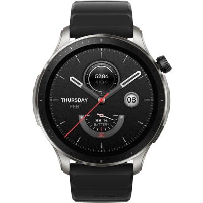 Лот: 22219799. Фото: 1. Умные часы Amazfit GTR 4, черные. Смарт-часы, фитнес-браслеты, аксессуары