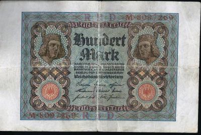 Лот: 12027111. Фото: 1. 100 марок 1920 г. Германия . короткие... Германия и Австрия