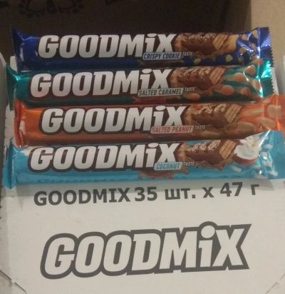 Лот: 21046591. Фото: 1. шоколадный батончик Goodmix типа... Шоколад, конфеты
